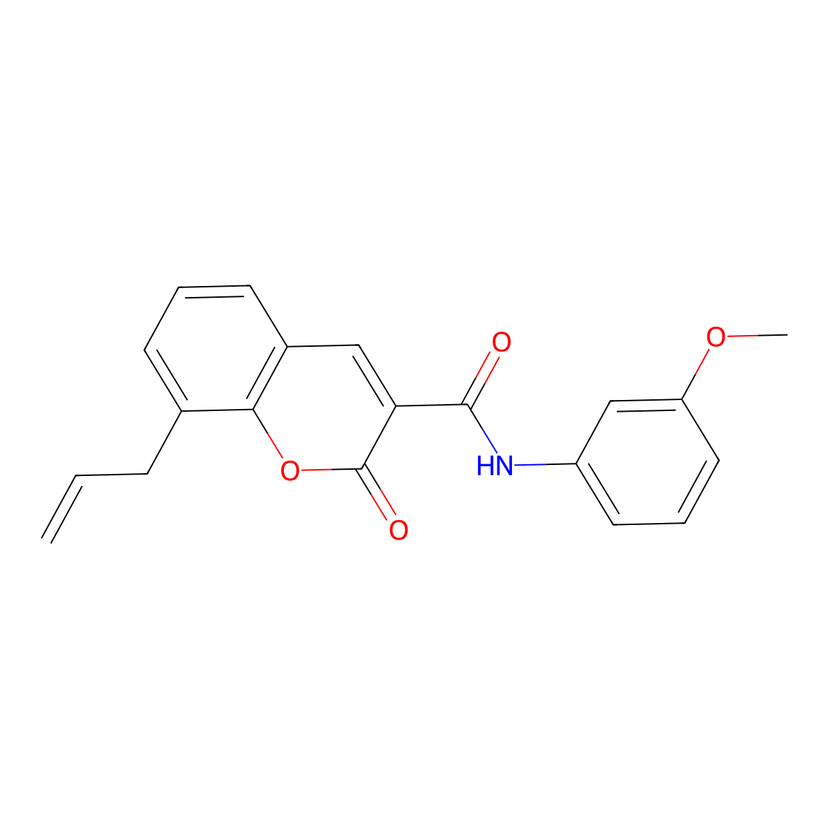 8-allyl-N-(3-methoxyphenyl)-2-oxo-2H-chromene-3-carboxamide molecular structure, CAS 681479-44-7