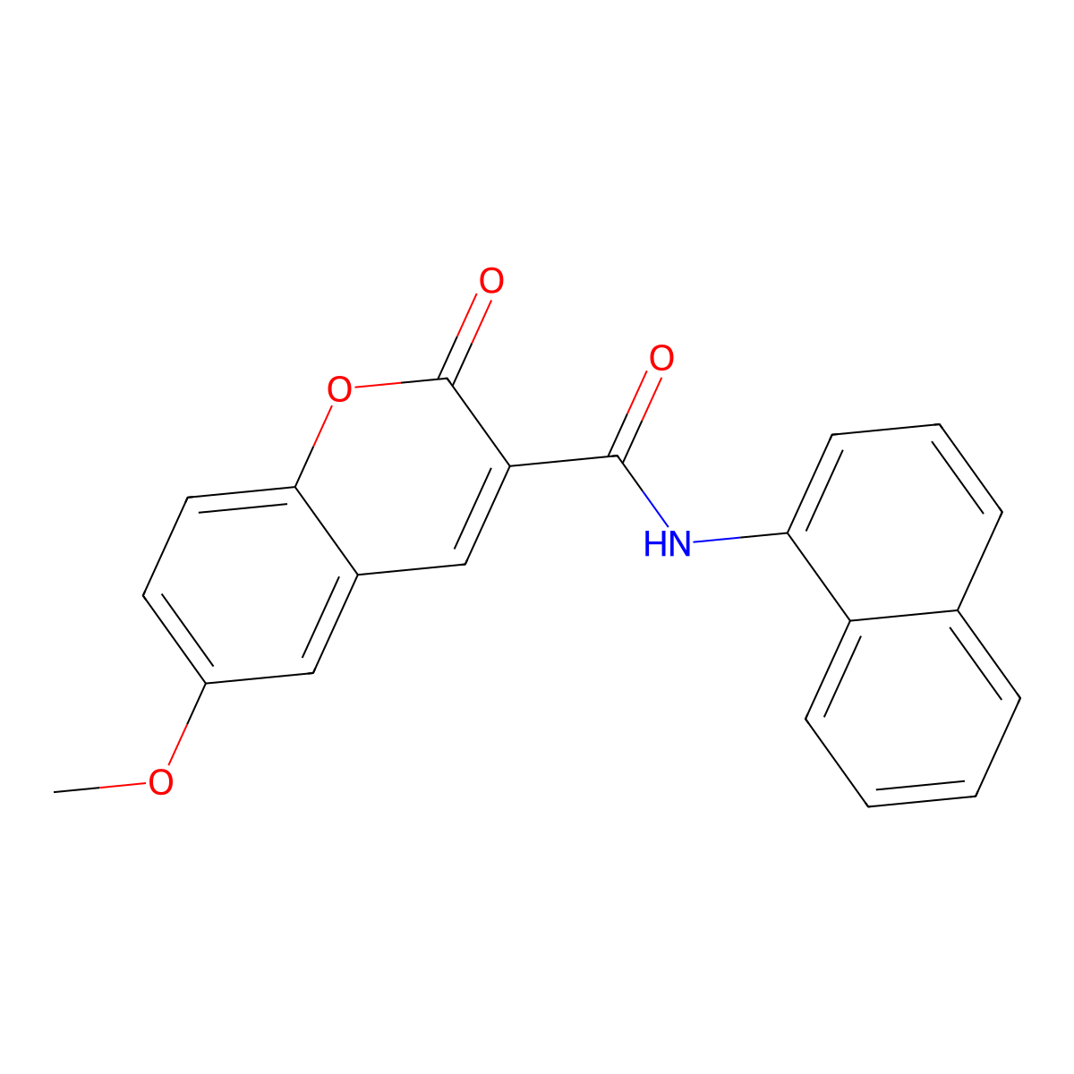 6-methoxy-N-(naphthalen-1-yl)-2-oxo-2H-chromene-3-carboxamide molecular structure, CAS 681479-56-1