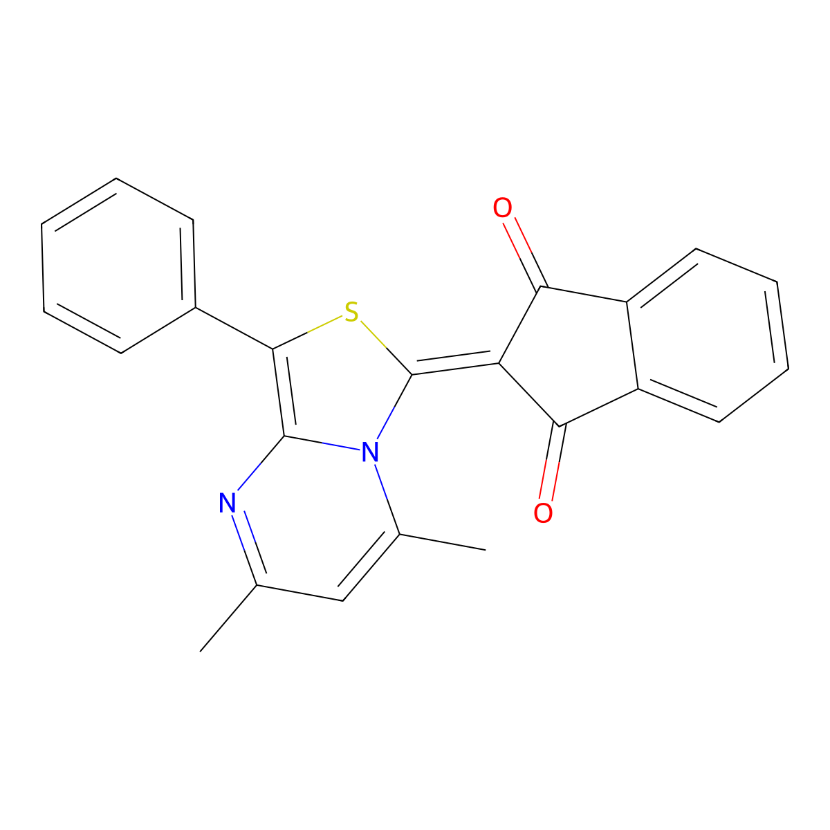 2-(2,4-dimethyl-8-phenyl-6H-thiazolo[3,4-a]pyrimidin-6-ylidene)-1H-indene-1,3(2H)-dione molecular structure, CAS 681479-89-0