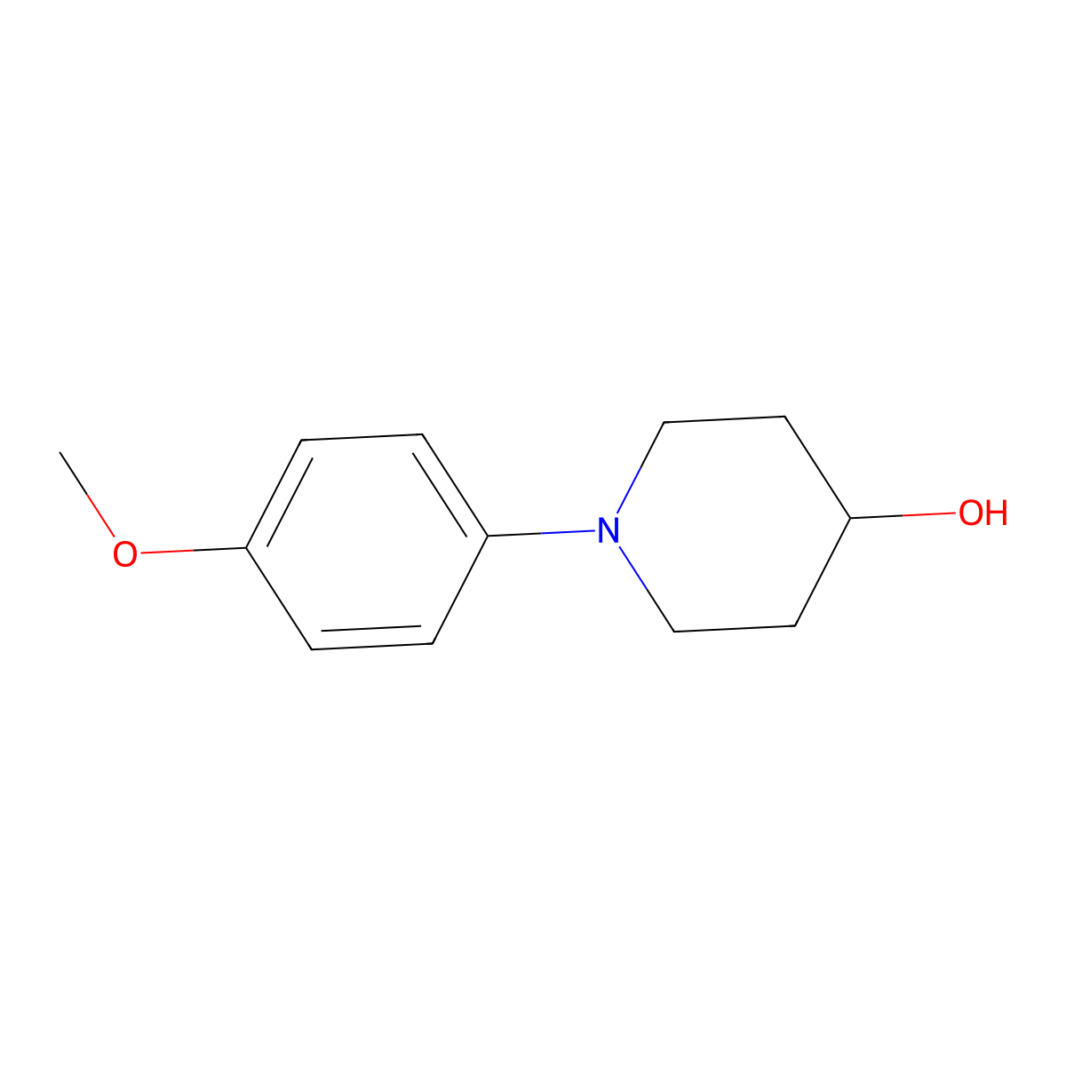 1-(4-Methoxyphenyl)piperidin-4-ol molecular structure, CAS 681481-95-8