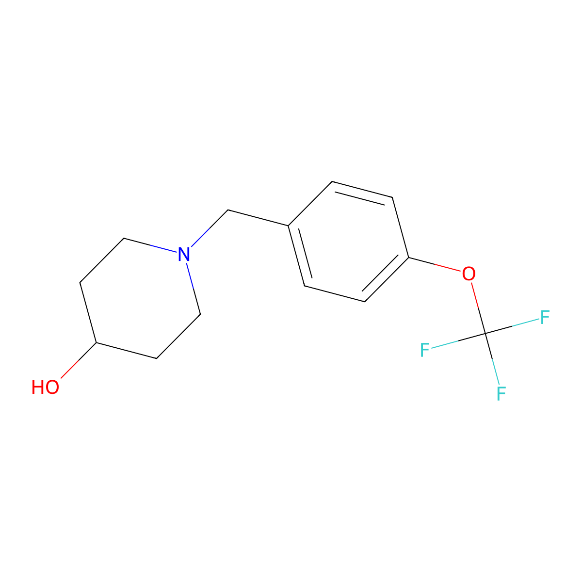 1-{[4-(Trifluoromethoxy)phenyl]methyl}piperidin-4-ol molecular structure, CAS 681482-00-8