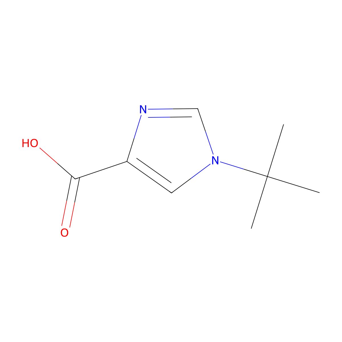 1-tert-Butyl-1H-imidazole-4-carboxylic acid molecular structure, CAS 681484-74-2