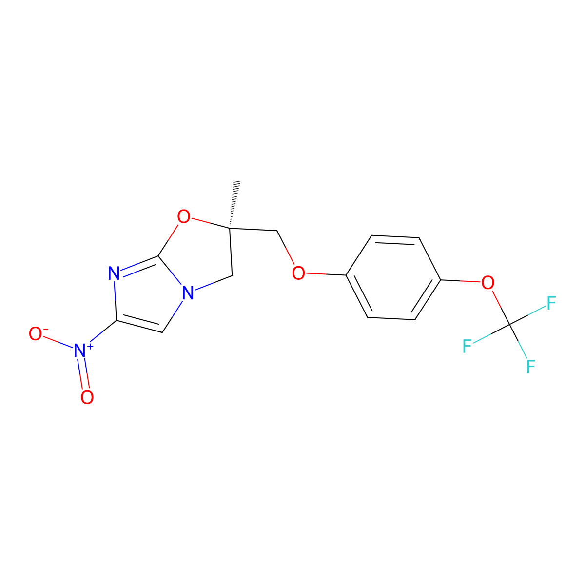 (2R)-2-methyl-6-nitro-2-[[4-(trifluoromethoxy)phenoxy]methyl]-3H-imidazo[2,1-b]oxazole molecular structure, CAS 681492-17-1