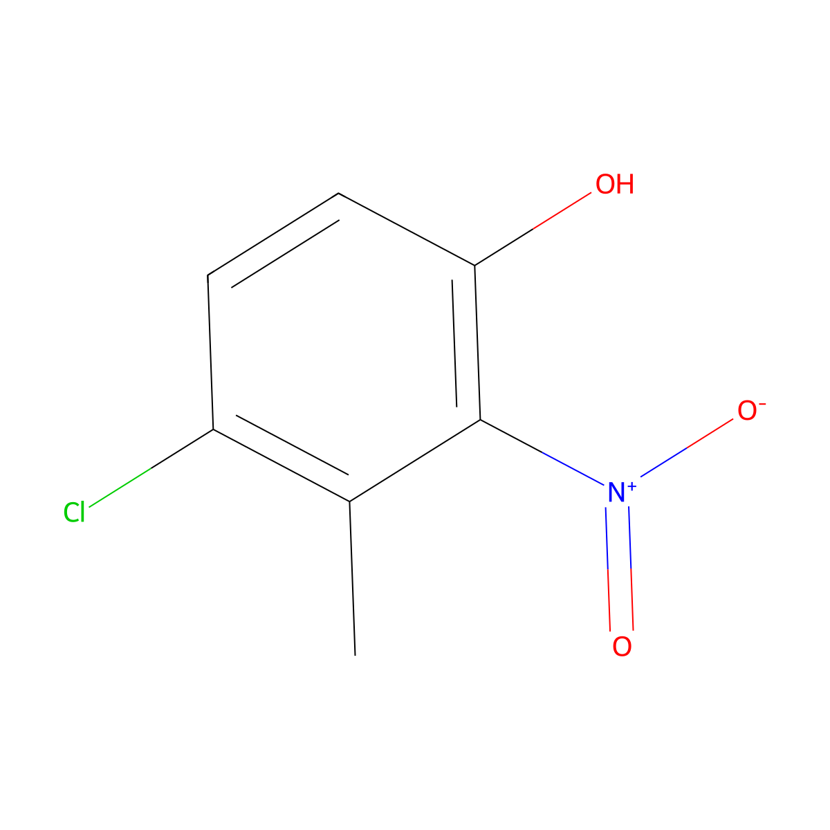4-Chloro-2-nitro-m-cresol molecular structure, CAS 6815-42-5