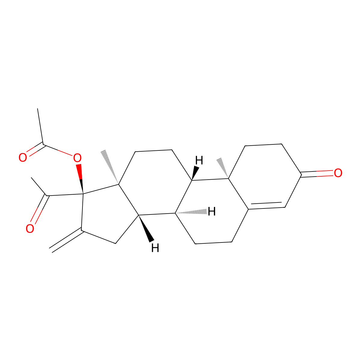 16-Methylene-3,20-dioxopregn-4-EN-17-YL acetate molecular structure, CAS 6815-51-6