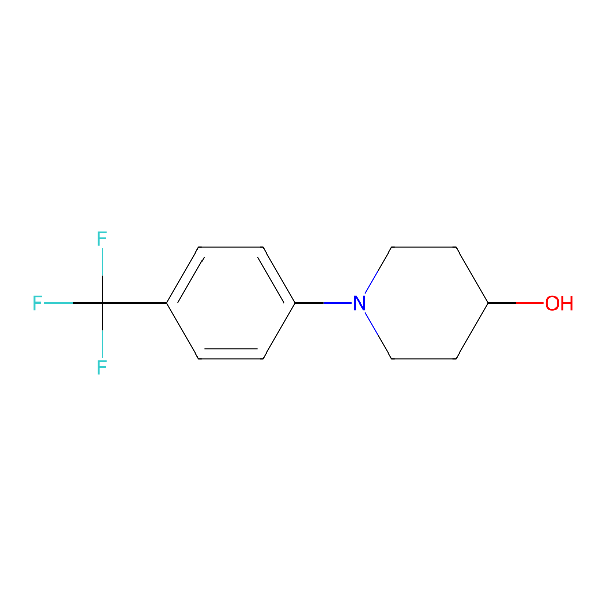 1-[4-(Trifluoromethyl)phenyl]piperidin-4-ol molecular structure, CAS 681508-70-3