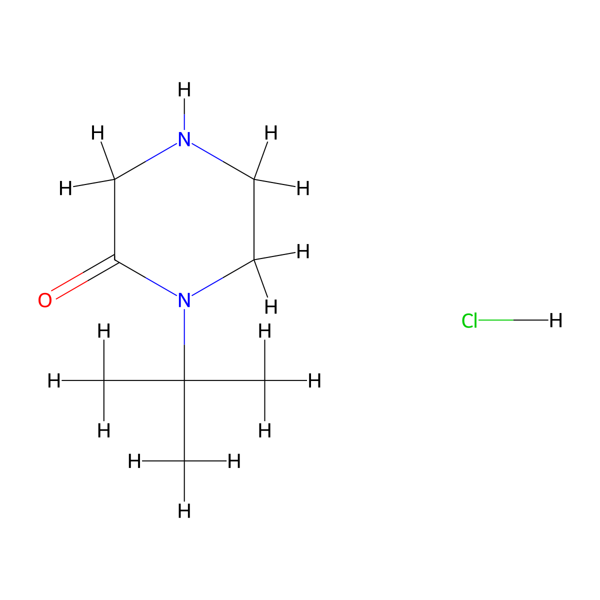 1-(tert-Butyl)piperazin-2-one hydrochloride molecular structure, CAS 681509-50-2