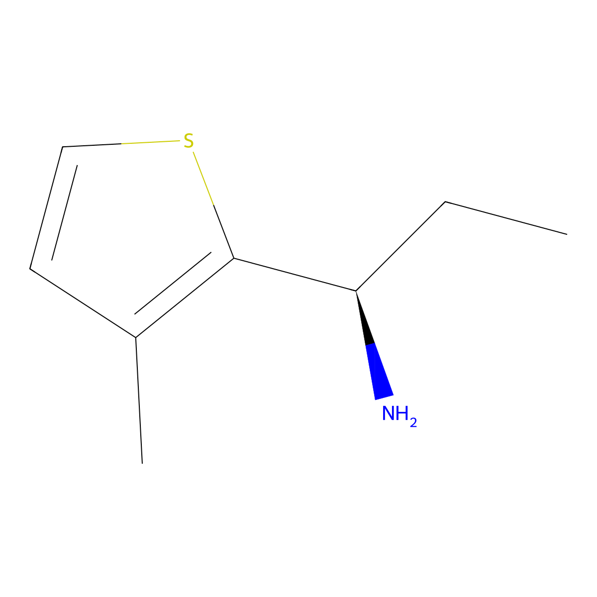 (1R)-1-(3-methylthiophen-2-yl)propan-1-amine molecular structure, CAS 681509-88-6