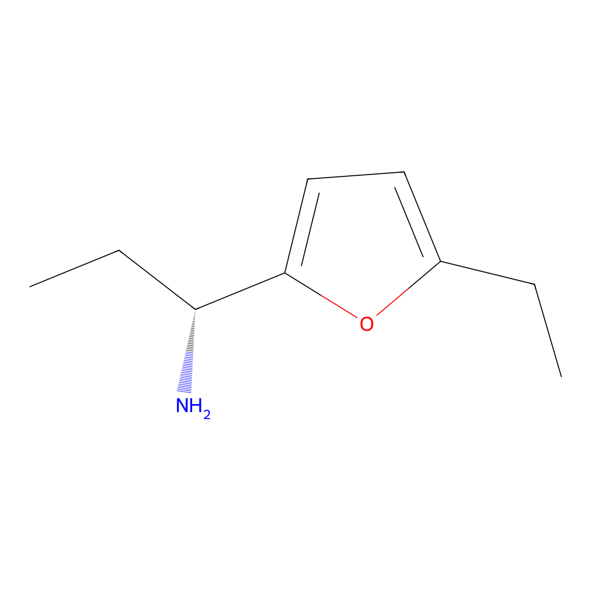 (1R)-1-(5-ethylfuran-2-yl)propan-1-amine molecular structure, CAS 681510-02-1