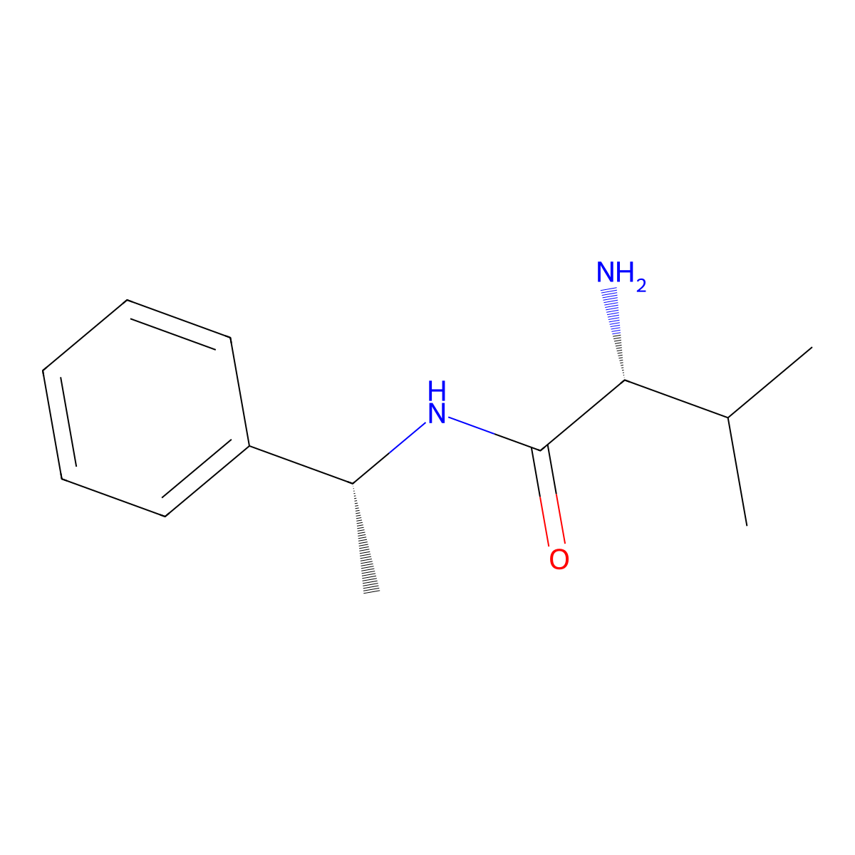 (2R)-2-amino-3-methyl-N-[(1R)-1-phenylethyl]butanamide molecular structure, CAS 681510-44-1