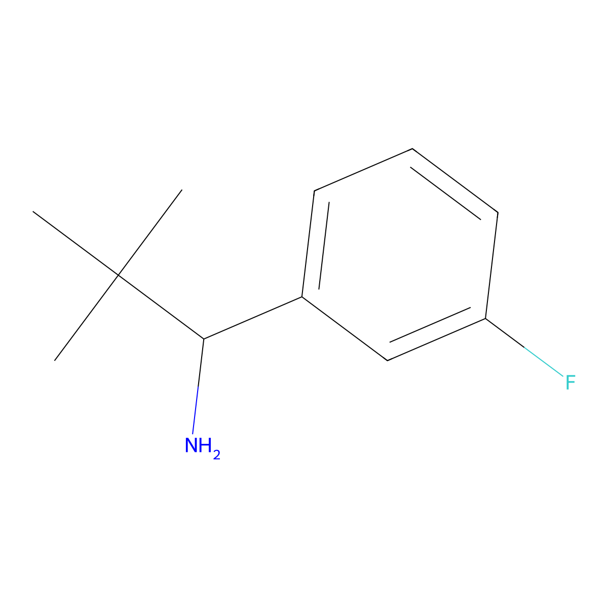 1-(3-Fluorophenyl)-2,2-dimethylpropan-1-amine molecular structure, CAS 681514-01-2