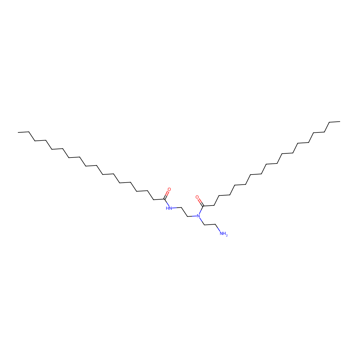Octadecanamide, N-(2-aminoethyl)-N-[2-[(1-oxooctadecyl)amino]ethyl]- molecular structure, CAS 68155-57-7