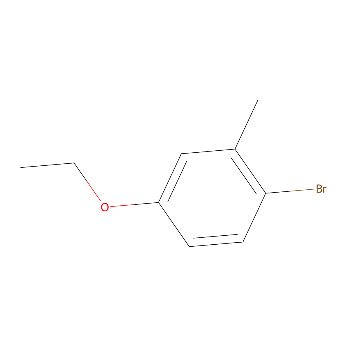 Benzene, 1-bromo-4-ethoxy-2-methyl- molecular structure, CAS 68155-69-1