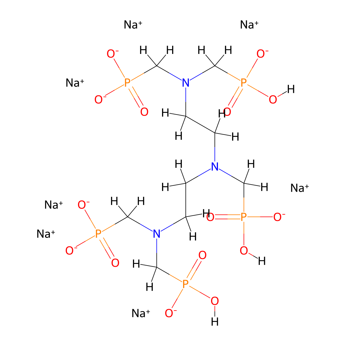 Heptasodium diethylenetriaminepentamethylenephosphonate molecular structure, CAS 68155-78-2