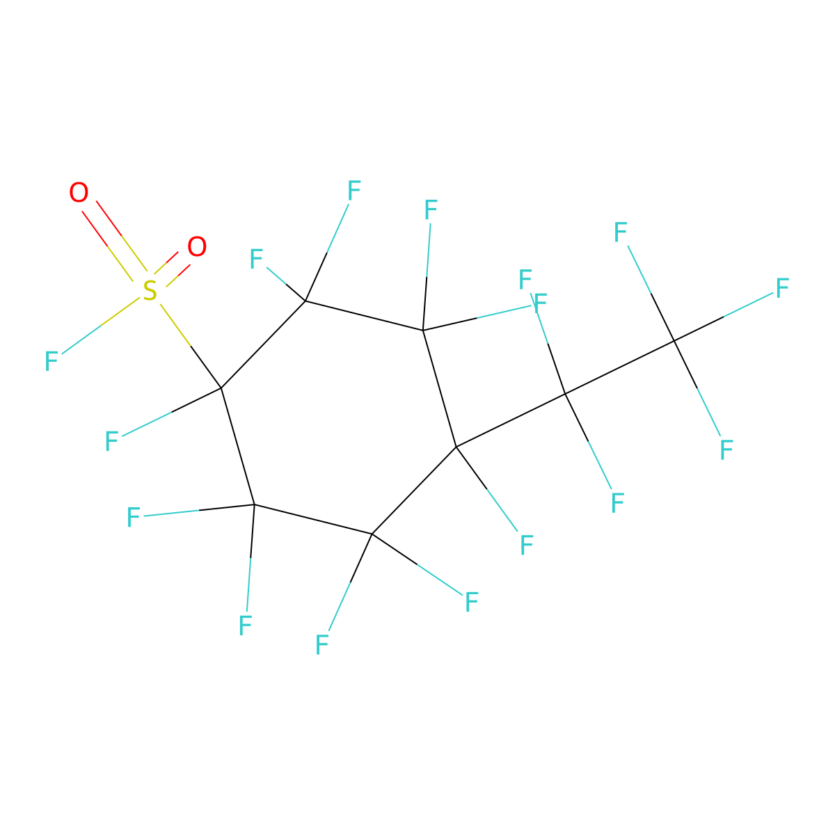 Cyclohexanesulfonyl fluoride, decafluoro(1,1,2,2,2-pentafluoroethyl)- molecular structure, CAS 68156-06-9