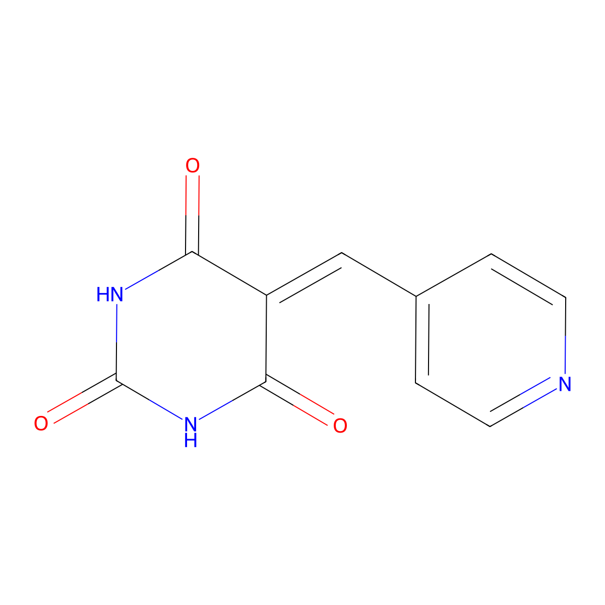 5-(4-Pyridylmethylidene)hexahydropyrimidine-2,4,6-trione molecular structure, CAS 68160-62-3