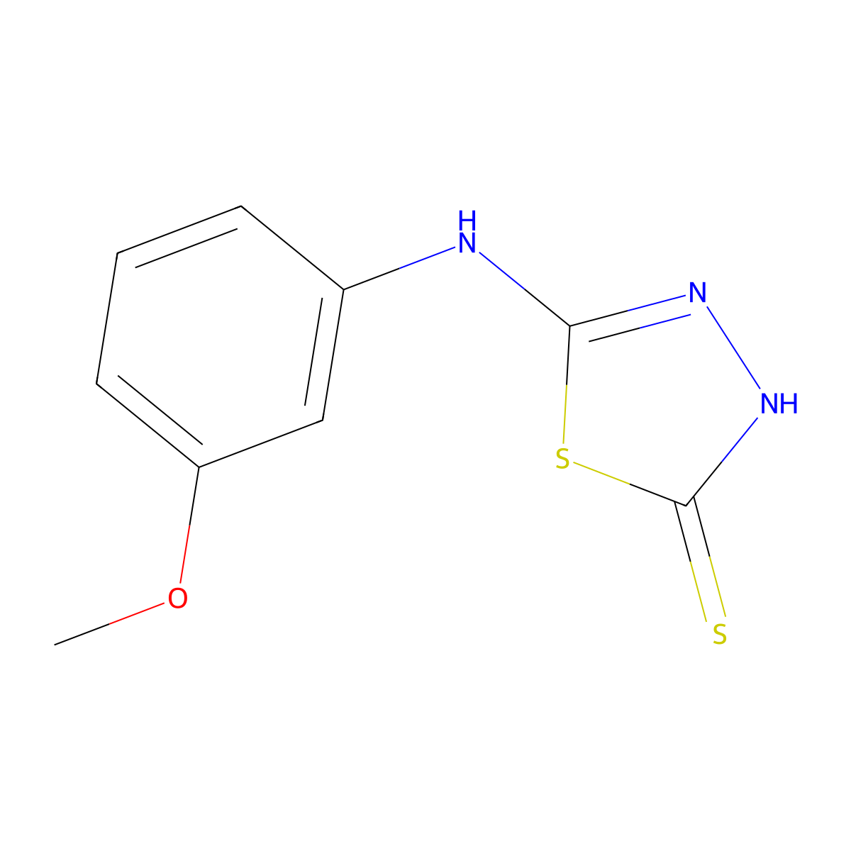 5-(3-Methoxyanilino)-1,3,4-thiadiazole-2(3H)-thione molecular structure, CAS 68161-58-0