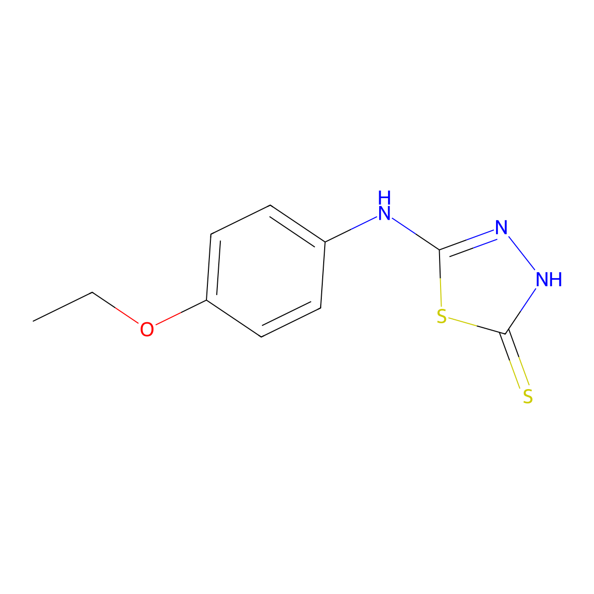 5-(4-Ethoxy-phenylamino)-[1,3,4]thiadiazole-2-thiol molecular structure, CAS 68161-60-4