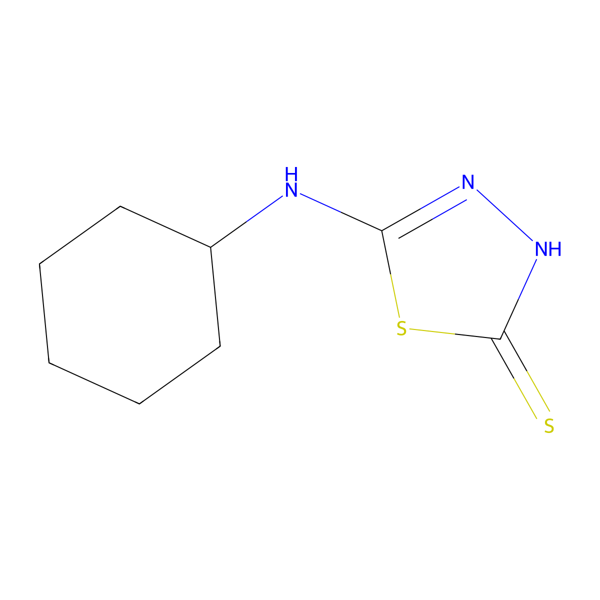 5-(Cyclohexylamino)-1,3,4-thiadiazole-2-thiol molecular structure, CAS 68161-70-6