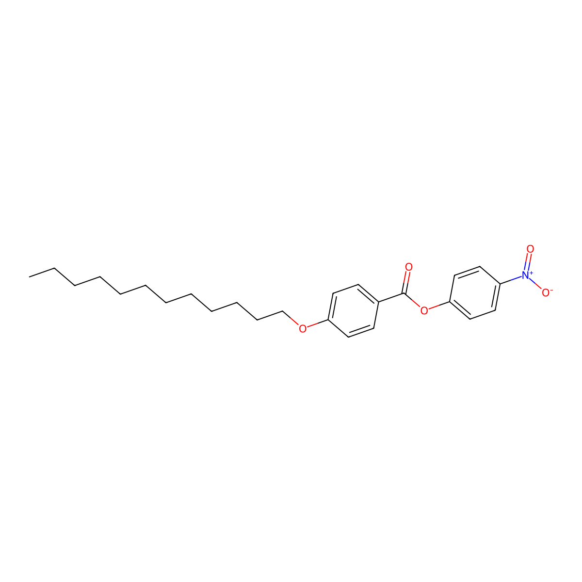 4-Nitrophenyl 4-(dodecyloxy)benzoate molecular structure, CAS 68162-40-3