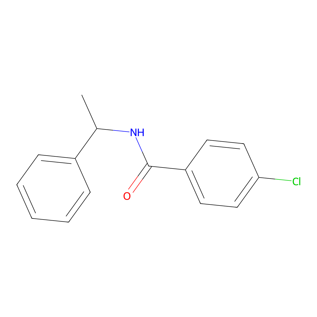 4-Chloro-N-(1-phenylethyl)benzamide molecular structure, CAS 68162-85-6