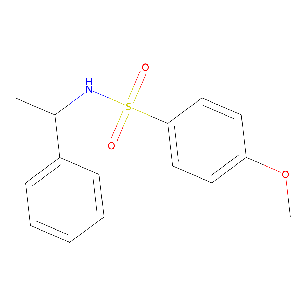 4-methoxy-N-(1-phenylethyl)benzenesulfonamide molecular structure, CAS 68162-87-8