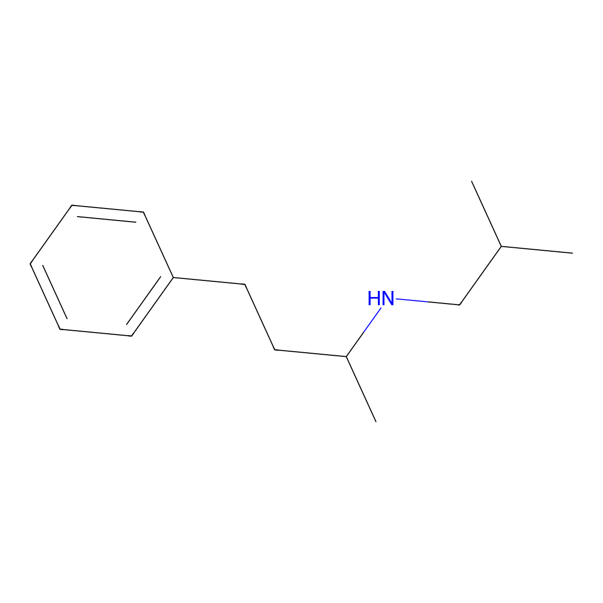 (2-Methylpropyl)(4-phenylbutan-2-YL)amine molecular structure, CAS 68164-03-4