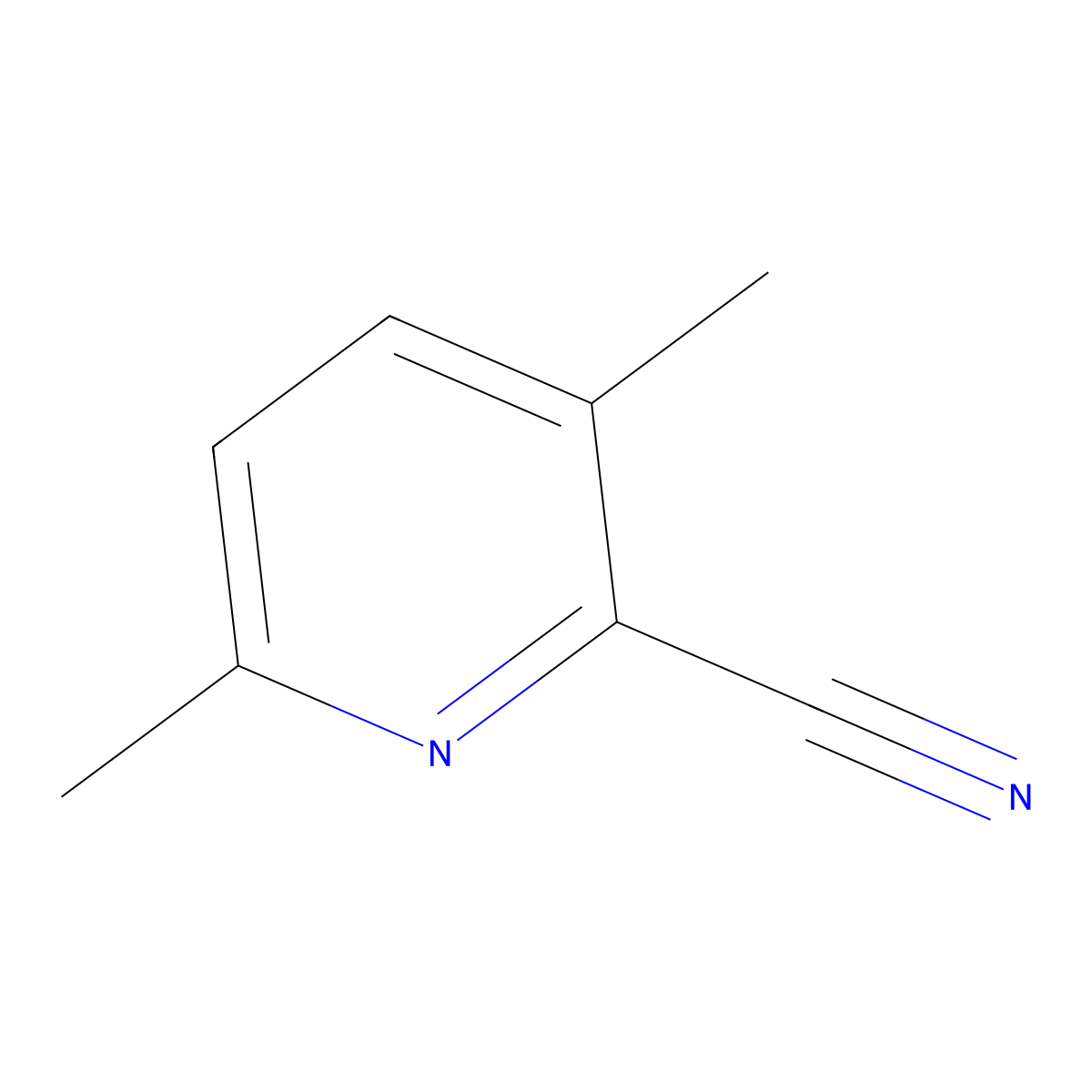 3,6-Dimethylpicolinonitrile molecular structure, CAS 68164-77-2