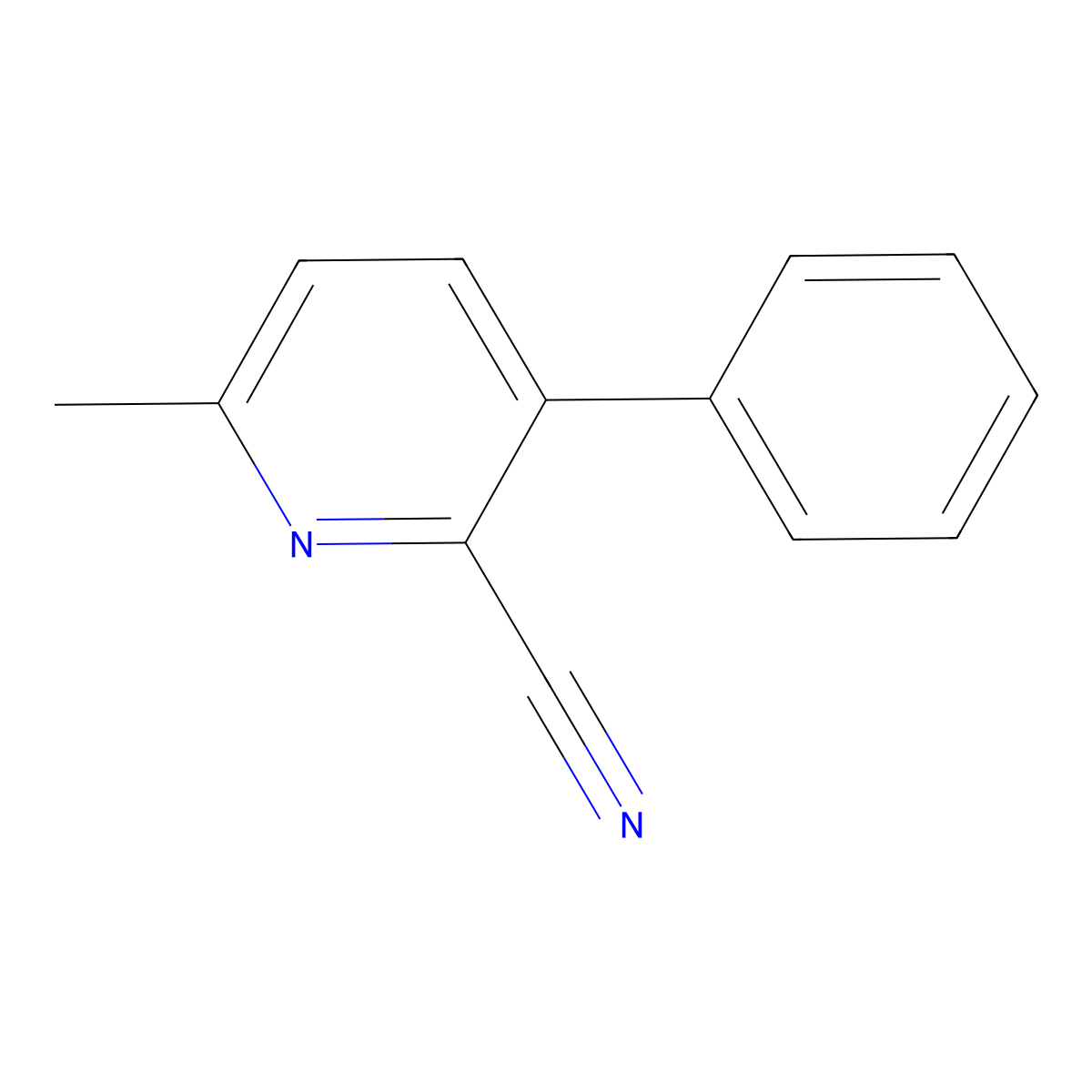 6-Methyl-3-phenylpyridine-2-carbonitrile molecular structure, CAS 68164-78-3