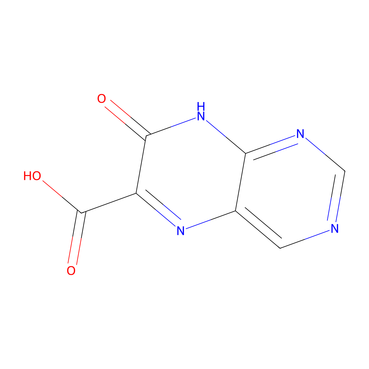 7-Hydroxypteridine-6-carboxylic acid molecular structure, CAS 68165-29-7