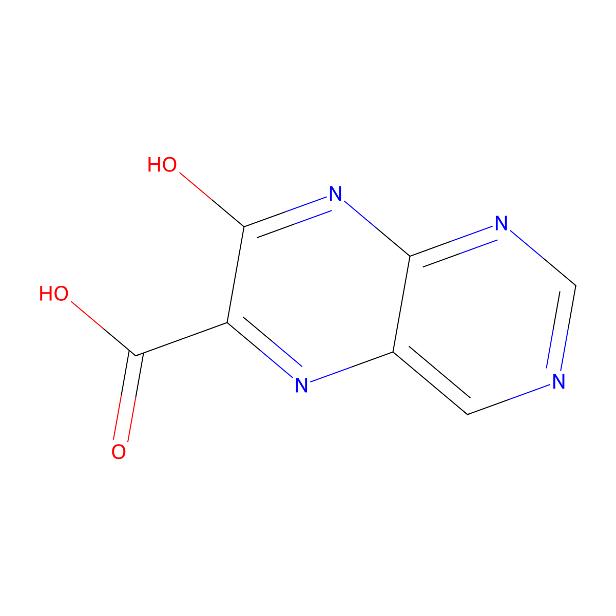 7-Hydroxypteridine-6-carboxylic acid molecular structure, CAS 68165-29-7