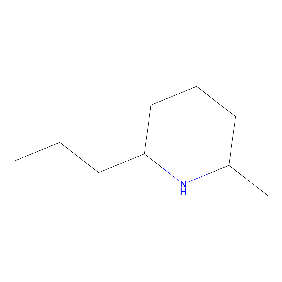 2-Methyl-6-propylpiperidine molecular structure, CAS 68170-79-6