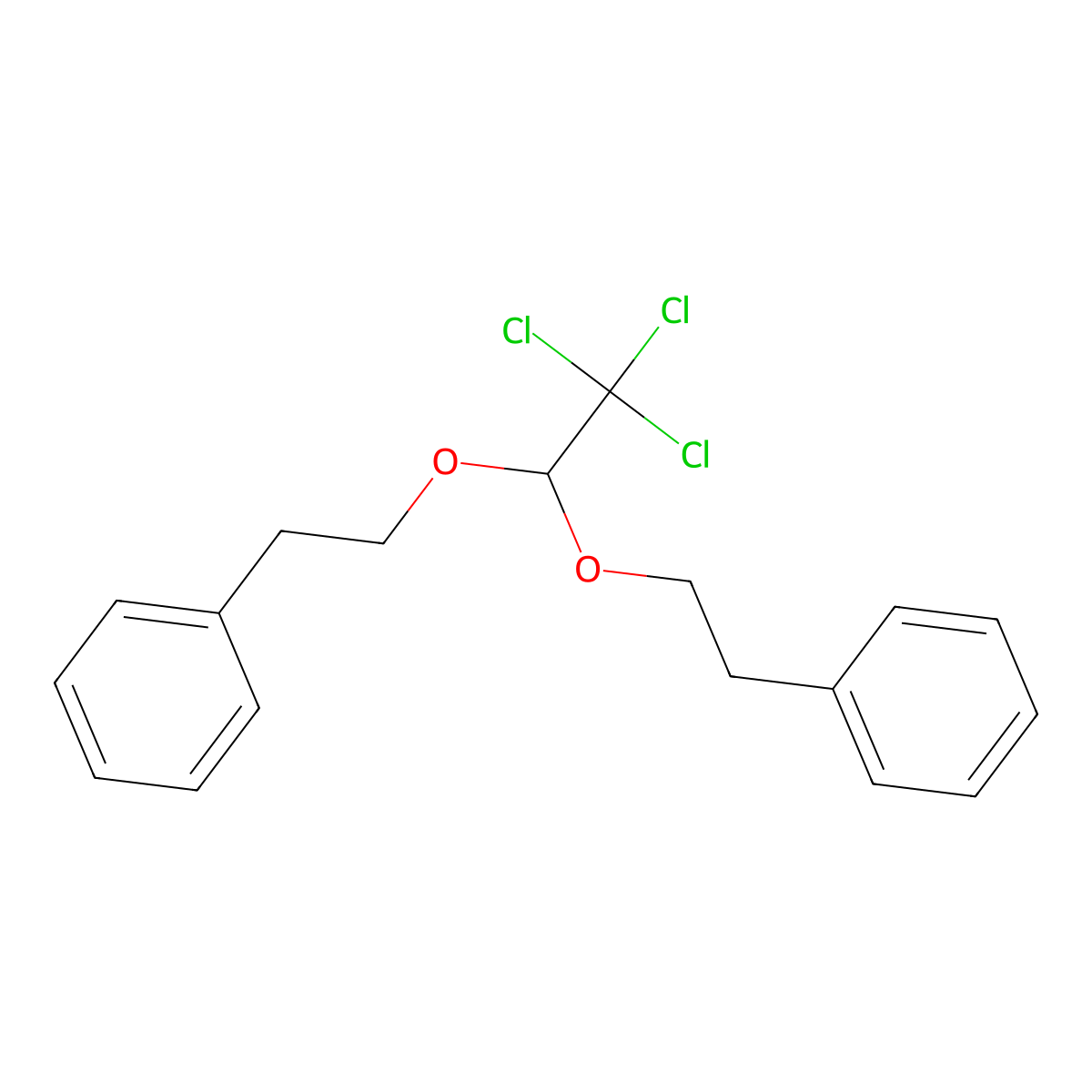 Trichloracetaldehyde di(phenylethyl)acetal molecular structure, CAS 68171-30-2