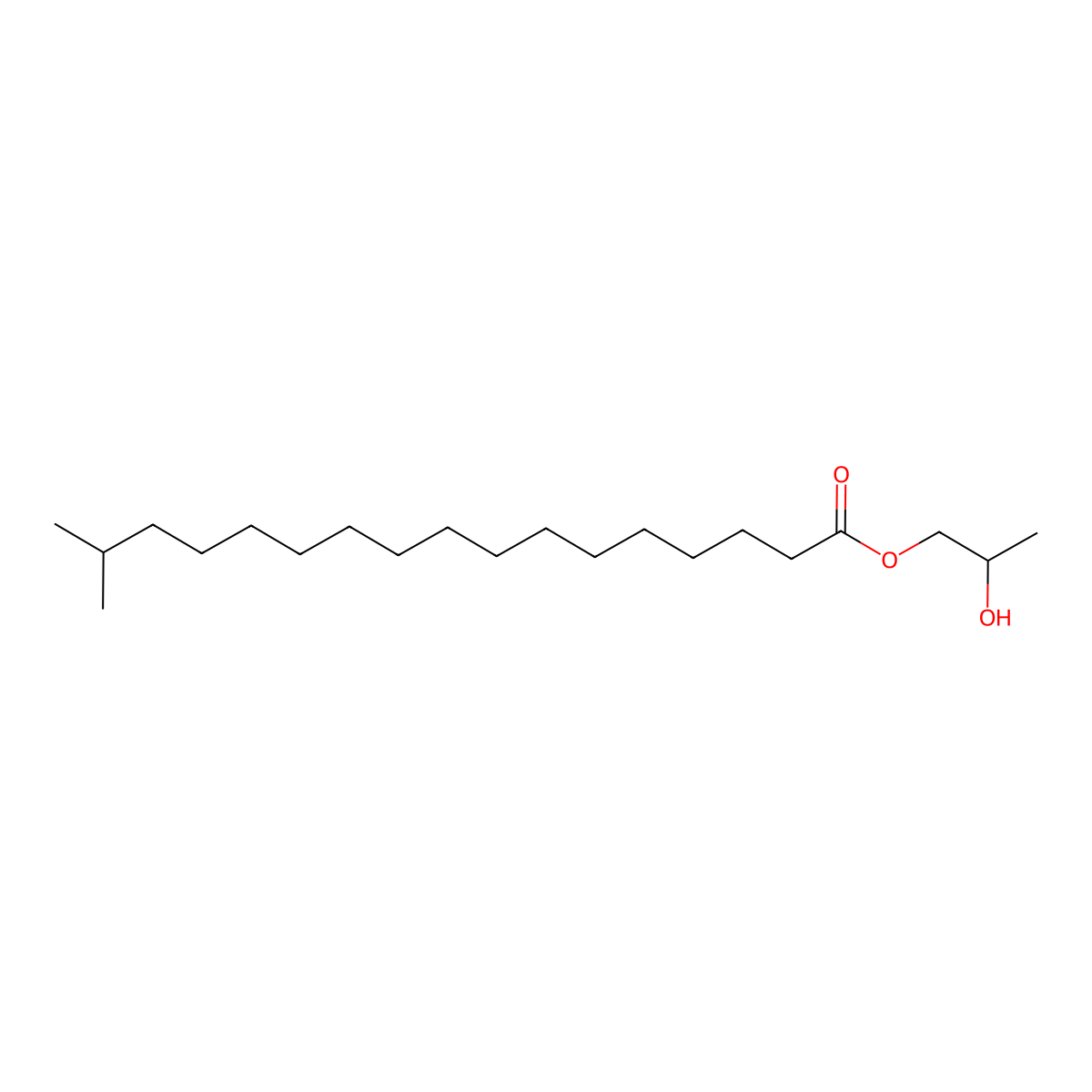 Isooctadecanoic acid, monoester with 1,2-propanediol molecular structure, CAS 68171-38-0