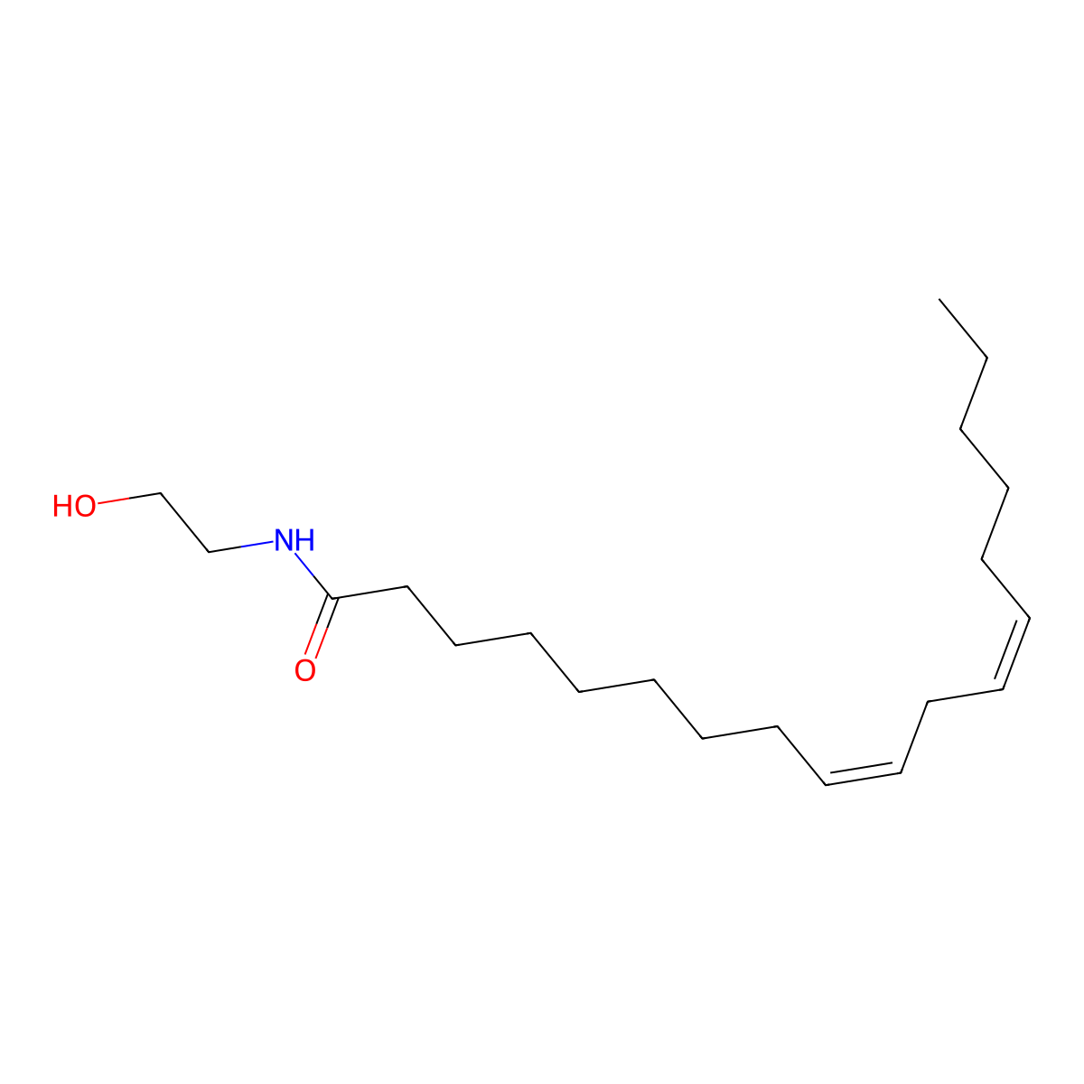 N-Linoleoylethanolamine molecular structure, CAS 68171-52-8