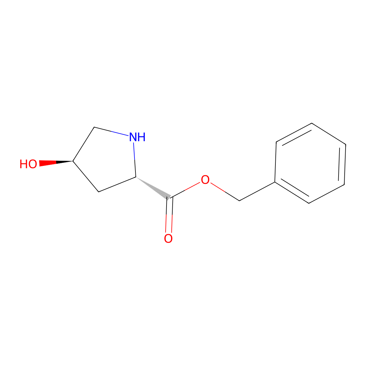 benzyl (2S,4R)-4-hydroxypyrrolidine-2-carboxylate molecular structure, CAS 68172-39-4