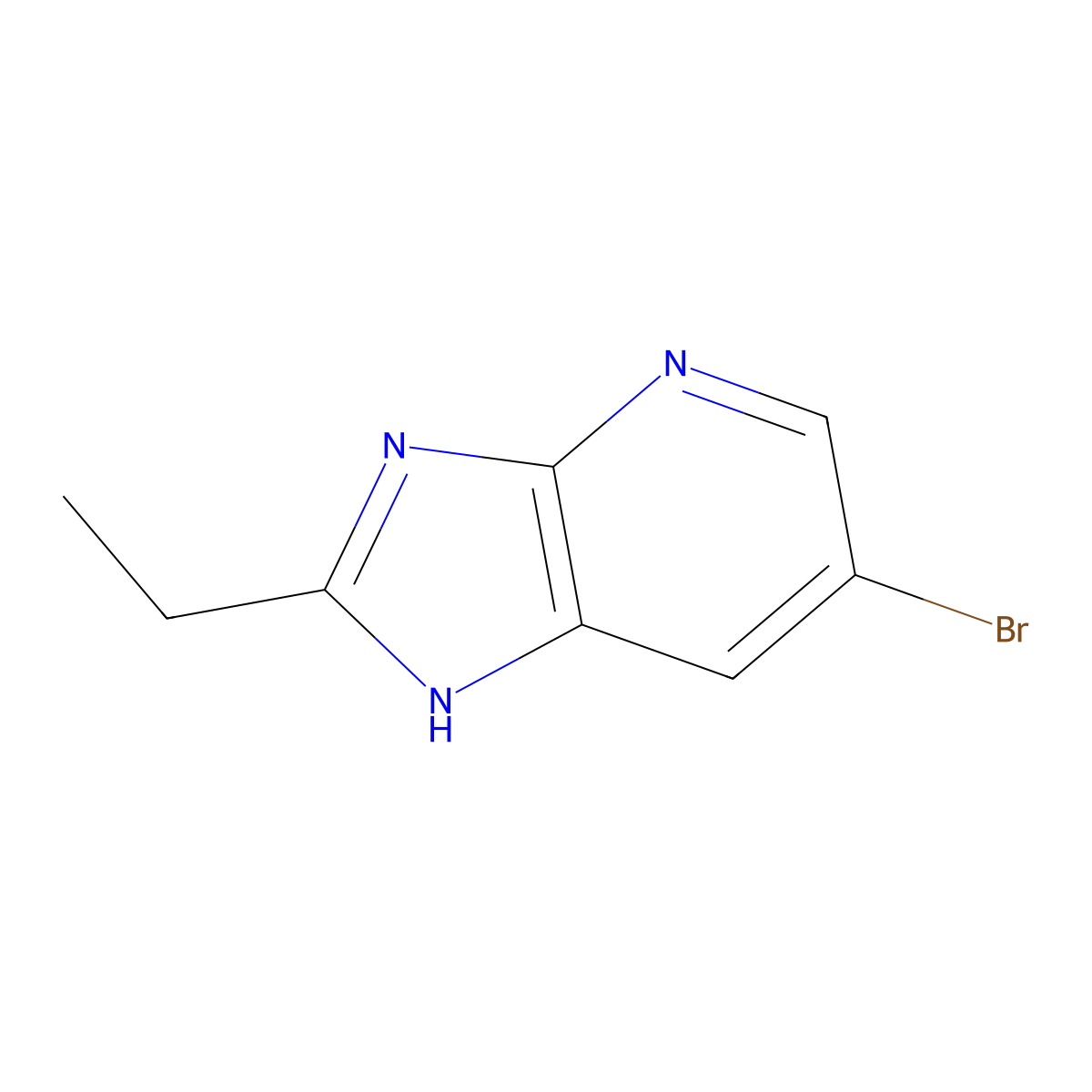6-Bromo-2-ethyl-3H-imidazo[4,5-b]pyridine molecular structure, CAS 68175-12-2