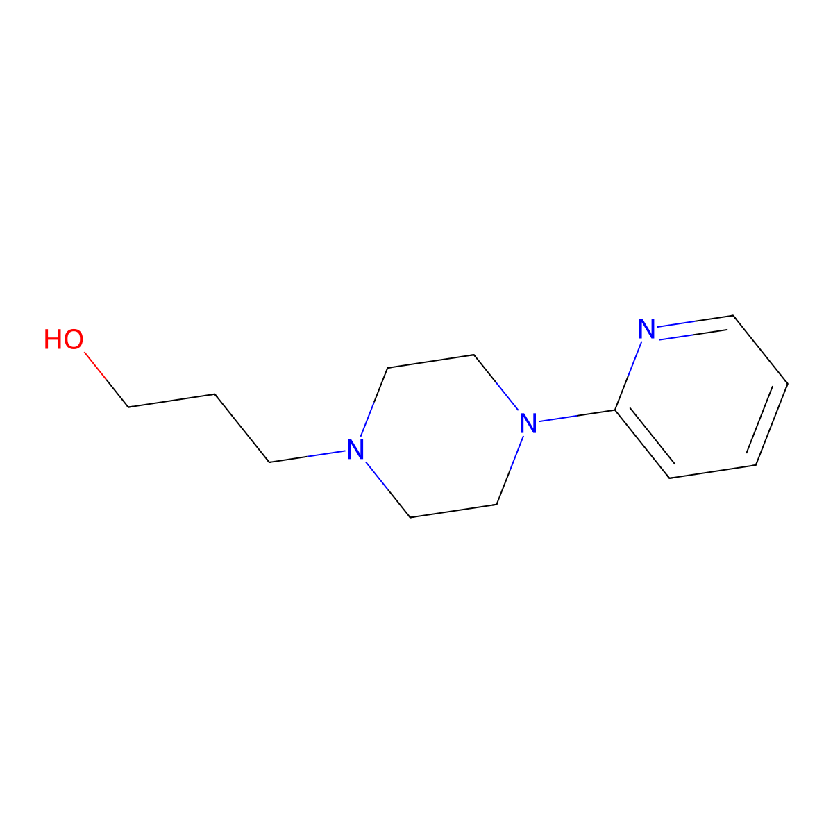 3-(4-(Pyridin-2-yl)piperazin-1-yl)propan-1-ol molecular structure, CAS 68178-26-7