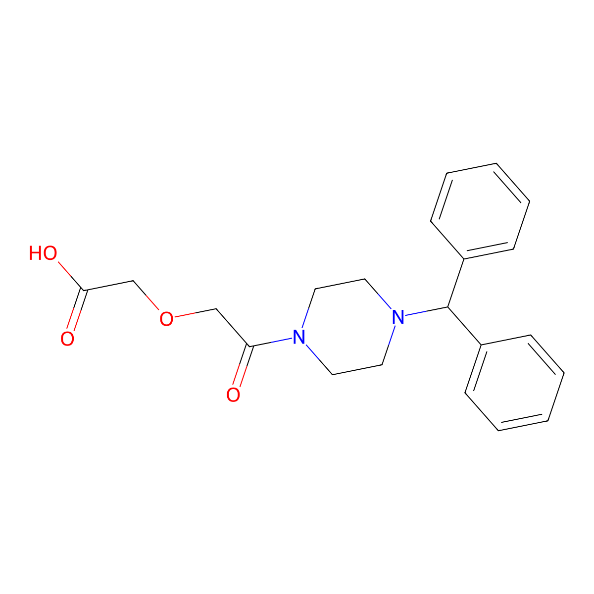 2-[2-(4-Benzhydrylpiperazin-1-yl)-2-oxoethoxy]acetic acid molecular structure, CAS 681800-91-9