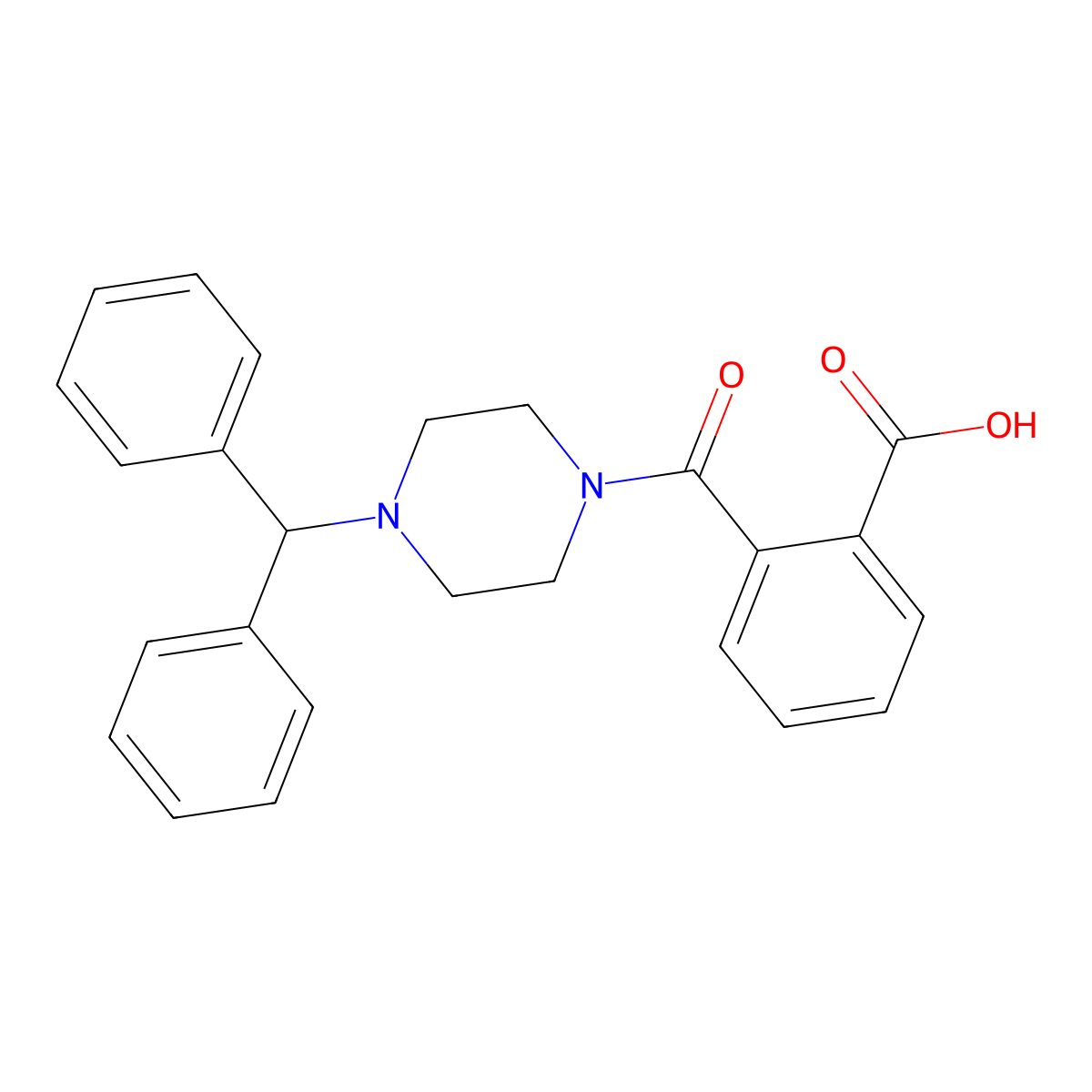 2-{[4-(Diphenylmethyl)piperazinyl]carbonyl}benzoic acid molecular structure, CAS 681800-92-0