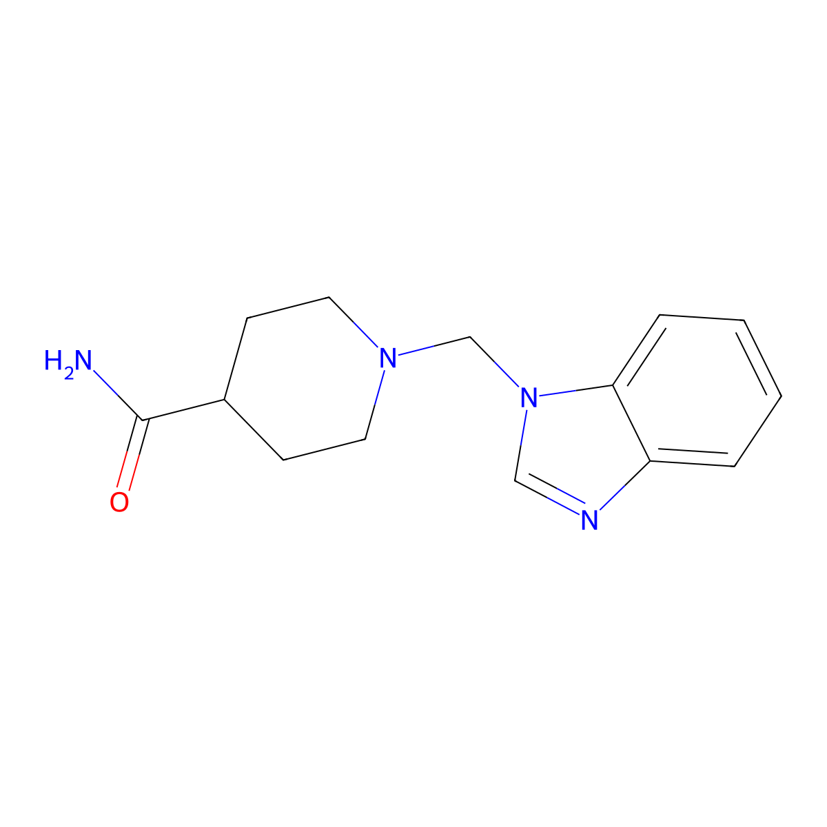 1-(1H-Benzimidazol-1-ylmethyl)-4-piperidinecarboxamide molecular structure, CAS 681801-46-7