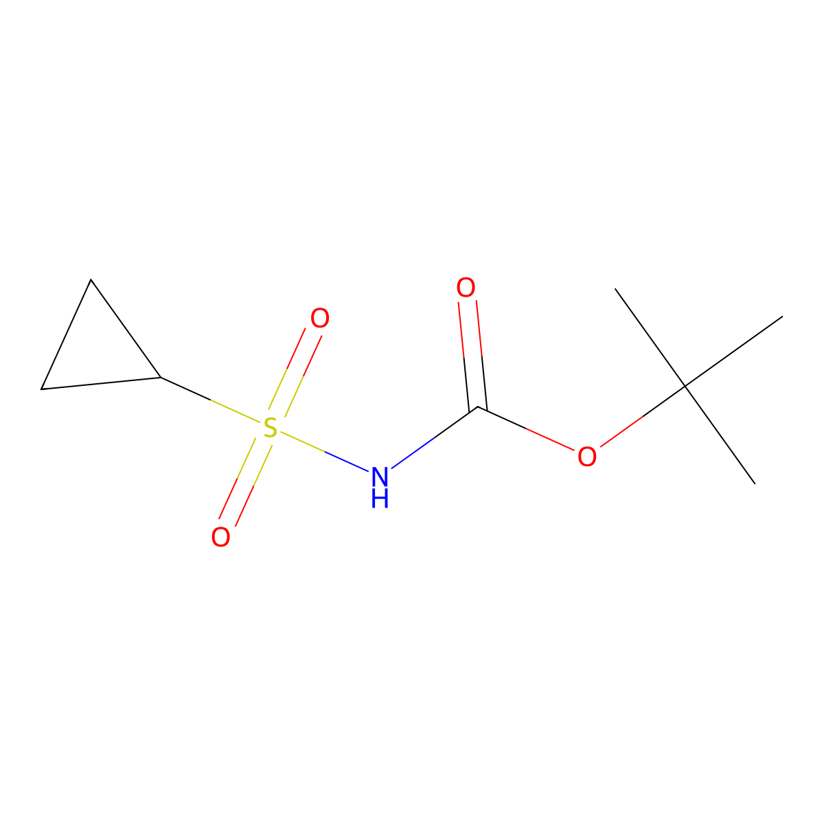 Tert-butyl cyclopropylsulfonylcarbamate molecular structure, CAS 681808-26-4