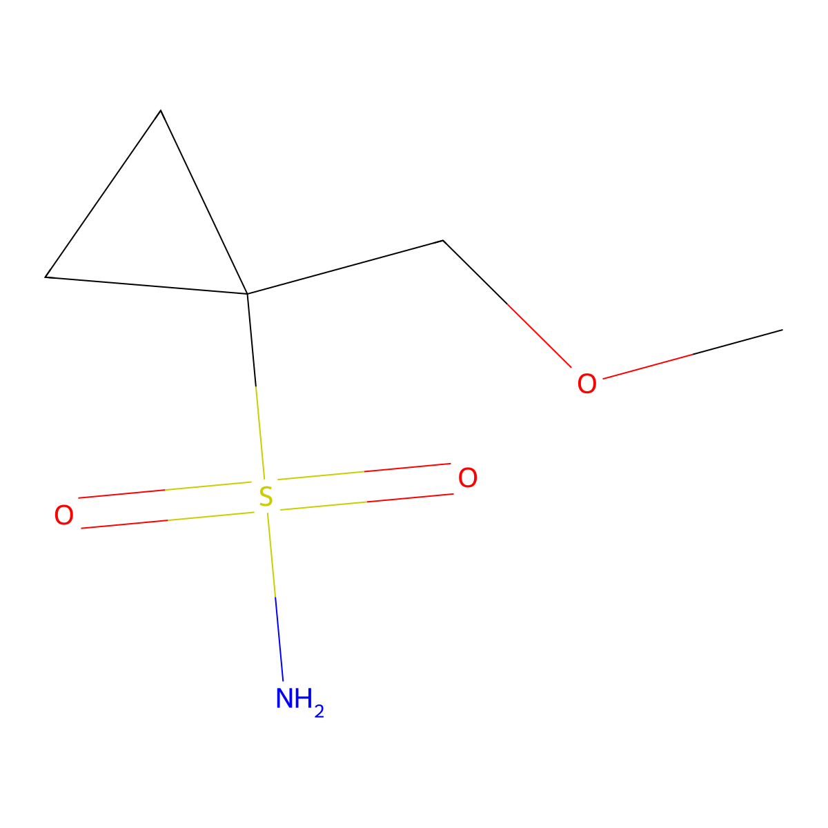 1-(Methoxymethyl)cyclopropane-1-sulfonamide molecular structure, CAS 681808-28-6