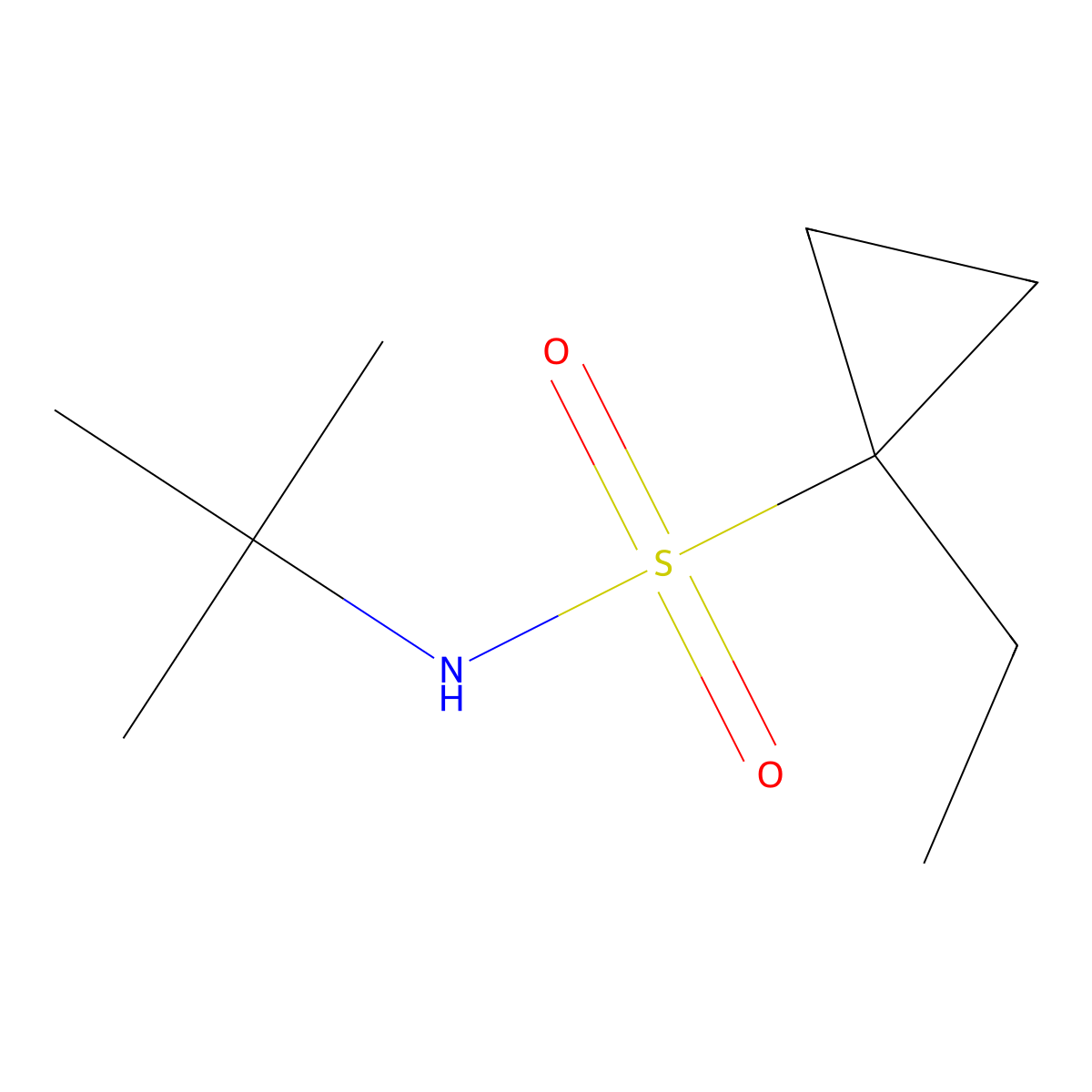 N-(Tert-butyl)-1-ethylcyclopropane-1-sulfonamide molecular structure, CAS 681808-55-9