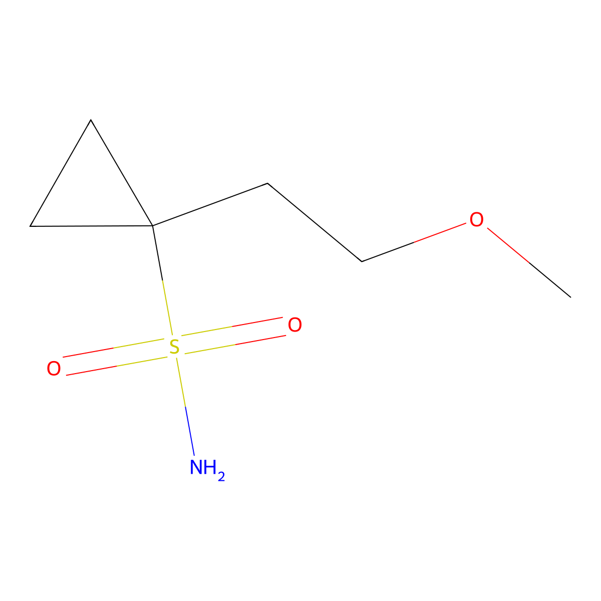 1-(2-Methoxyethyl)cyclopropane-1-sulfonamide molecular structure, CAS 681808-70-8