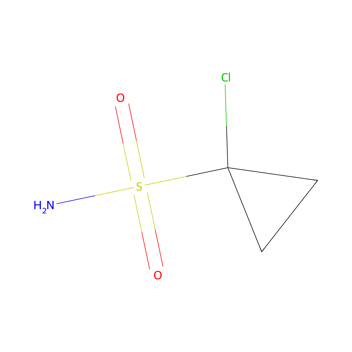1-Chlorocyclopropane-1-sulfonamide molecular structure, CAS 681808-76-4