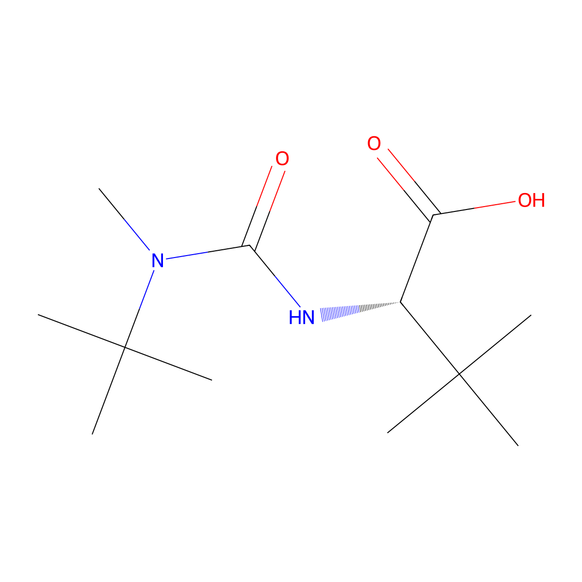 (S)-2-(3-(tert-Butyl)-3-methylureido)-3,3-dimethylbutanoic acid molecular structure, CAS 681809-31-4