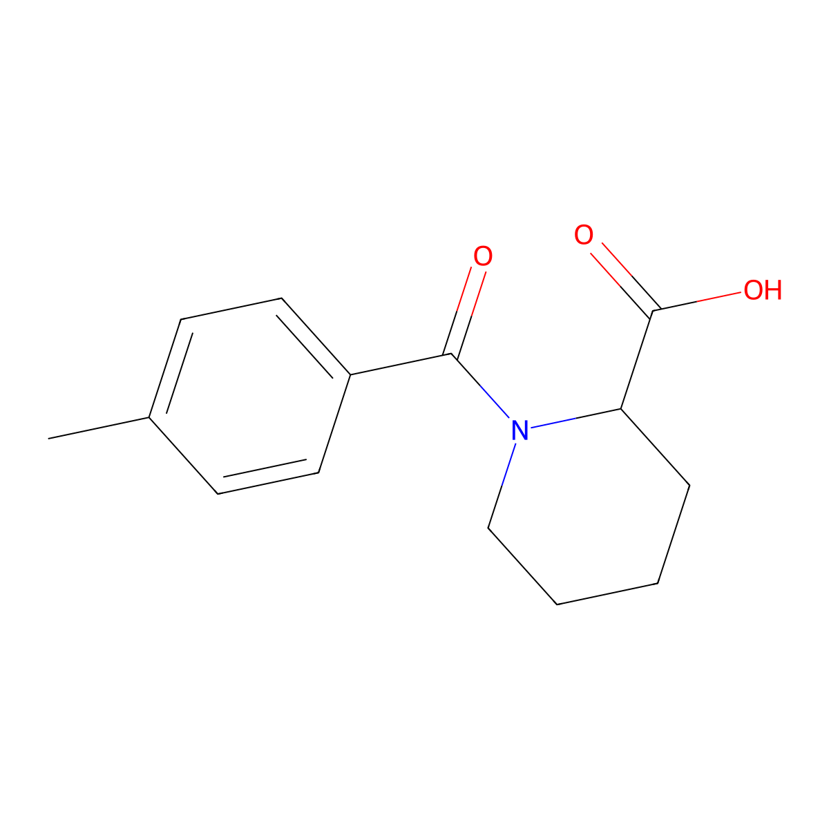 1-(4-Methylbenzoyl)piperidine-2-carboxylic acid molecular structure, CAS 681827-45-2