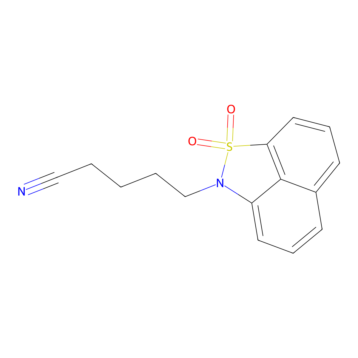 5-(1,1-Dioxido-2H-naphtho[1,8-CD]isothiazol-2-YL)pentanenitrile molecular structure, CAS 681835-60-9