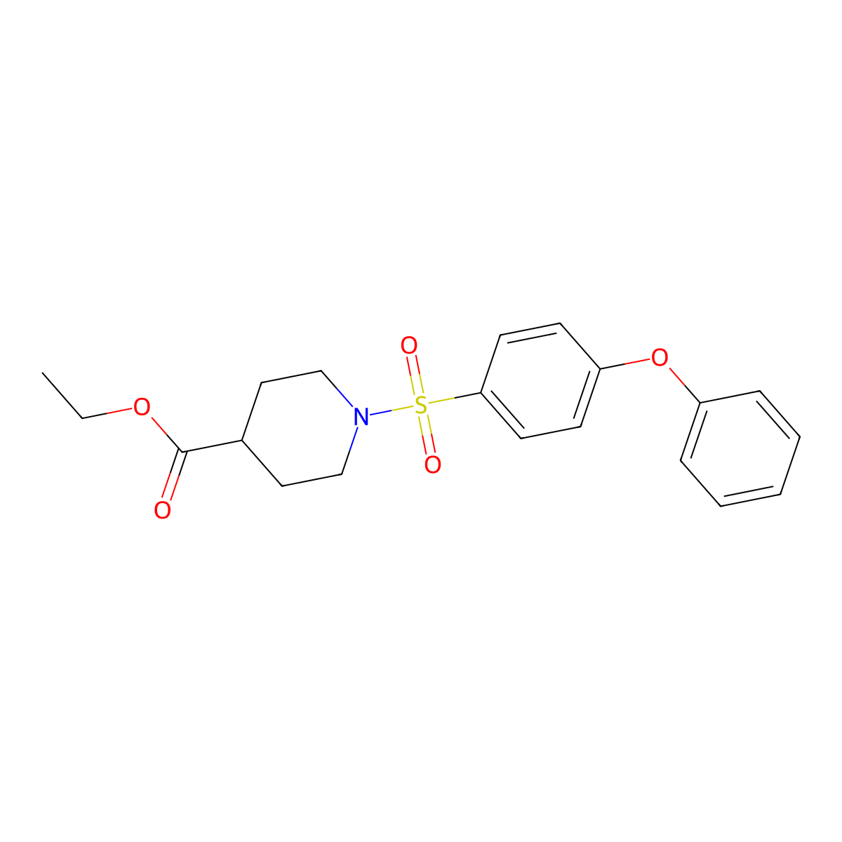 Ethyl 1-[(4-phenoxyphenyl)sulfonyl]-4-piperidinecarboxylate molecular structure, CAS 681836-13-5